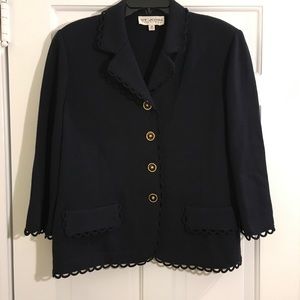 St. John Collection Navy sweater blazer 16